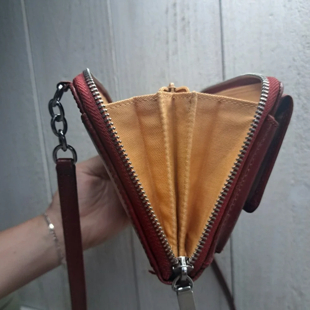 Vintage Revival Dark Academia Original HOBO Leather Crossbody Oxblood Clutch